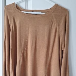 Zara Camel Long Sleeve Top Thin Sweater